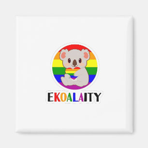 Ekoalaty Equality Gay Koala Beer Grappig LGBT Rain Magneet