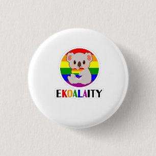 Ekoalaty Equality Gay Koala Beer Grappig LGBT Rain Ronde Button 3,2 Cm