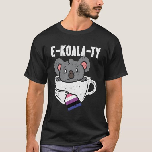 Ekoalaty Genderfluidy Equality Koala Tea Pride Fla T-shirt (Voorkant)