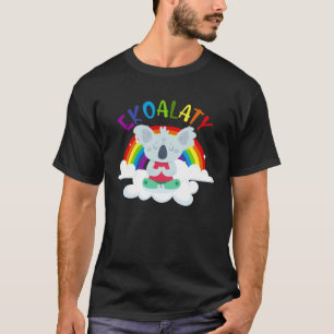Ekoalaty Koala Beer Colorful Rainbow Gay Lesbian L T-shirt
