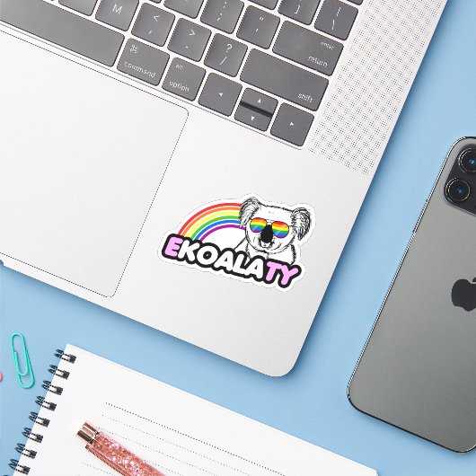 Ekoalaty Sticker (Laptop met iPhone)