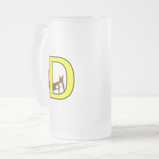 Ekorrsejdel Bokstav D Högerhand Matglas Bierpul (Voorkant links)