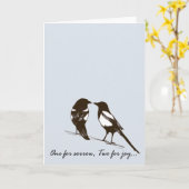 eksters - voor verdriet, twee voor vreugde kaart (Gele Bloem)