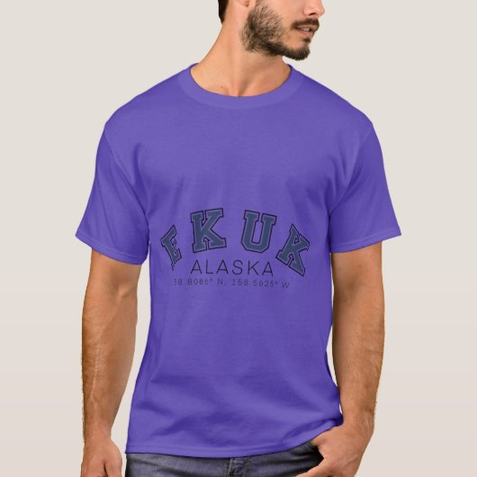 Ekuk Alaska Coordinates T-shirt (Voorkant)