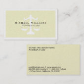 El Abogado Elegante Limpia Clásico Nata Simple Ley Visitekaartje (Voorkant / Achterkant)