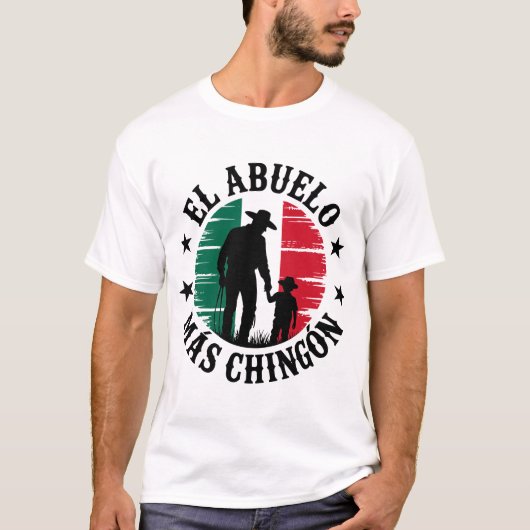 El Abuelo Mas Chingon Beste Opa Mexicaanse Vlag T-shirt (Voorkant)