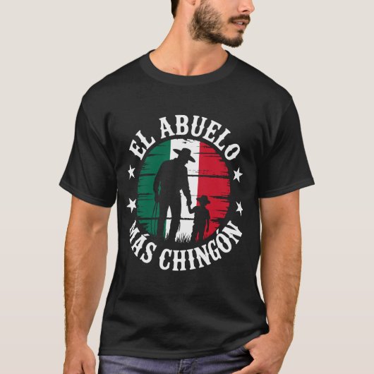 El Abuelo Mas Chingon Beste Opa Mexicaanse Vlag T-shirt (Voorkant)