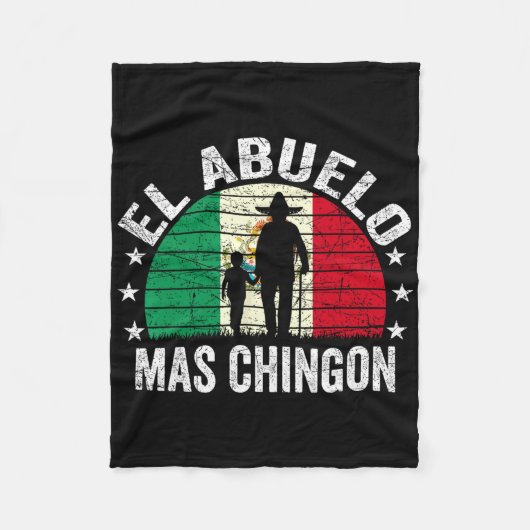 El Abuelo Mas Chingon Mexicaanse Grootvader Cinco Fleece Deken (Voorkant)