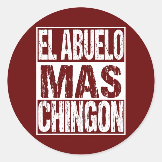 El Abuelo Mas Chingon Mexican coolest Grandpa Ronde Sticker (Voorkant)