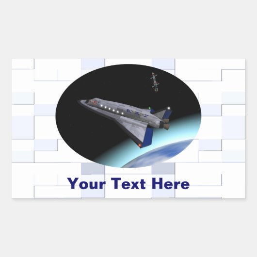 El Al Maslool Space Shuttle Rechthoekige Sticker (Voorkant)