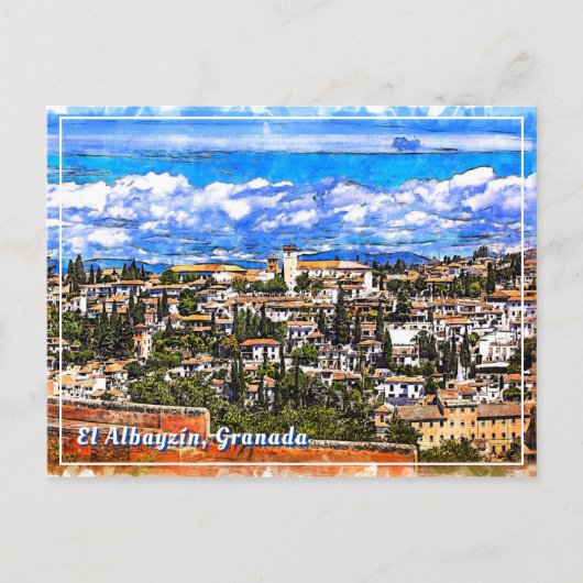 El Albayzín, Granada, Andalusië, Spanje. Briefkaart (Voorkant)