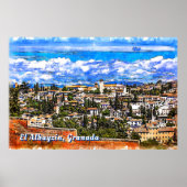 El Albayzín, Granada, Andalusië, Spanje. Poster (Voorkant)