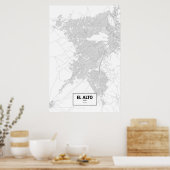 El Alto, Bolivia (zwart op wit) Poster (Keuken)