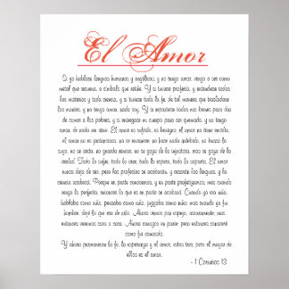 El Amor 1 Corintios 13 Poster