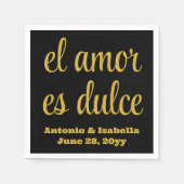 El amor es dulce bruiloft receptie servet papieren (Voorkant)
