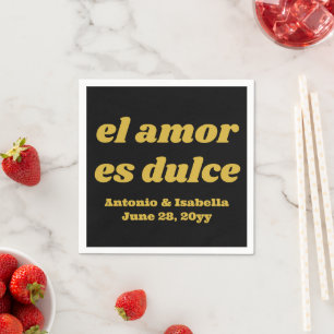 El amor es dulce bruiloft receptie serviette papie servet