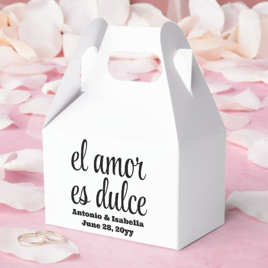 El amor es dulce bruiloft receptie traktatie voor  bedankdoosjes (Huwelijk)