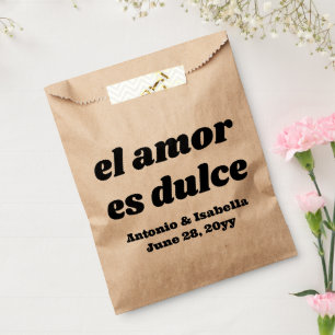 El amor es dulce bruiloft receptie traktatie voor bedankzakje