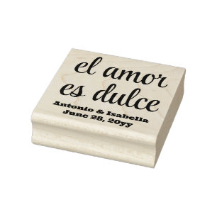 El amor es dulce bruiloft receptie traktatie voor rubberstempel