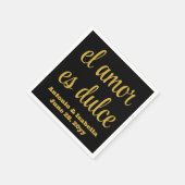 El amor es dulce bruiloftreceptie servet papier (Hoek)