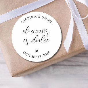 El Amor es Dulce Favoriet Wedding Snoep Party Favo Ronde Sticker