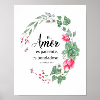El amor es paciente, es bondadoso 1corintios poster