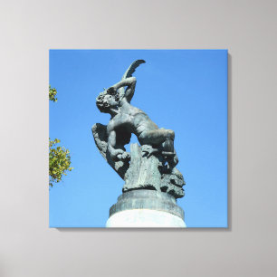 El Angel Caido, Retiro Park, Madrid Canvas Afdruk