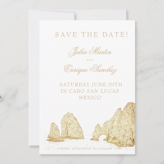 El Arco Cabo San Lucas Boog Huwelijk Save The Date (Voorkant)