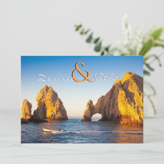 El Arco - Cabo San Lucas Wedding Invitation Kaart (Staand voorkant)