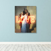 El Bacio Remix – Neon “LOVE” Muurkunst & Merchandi Canvas Afdruk (Insitu (Houten vloer))