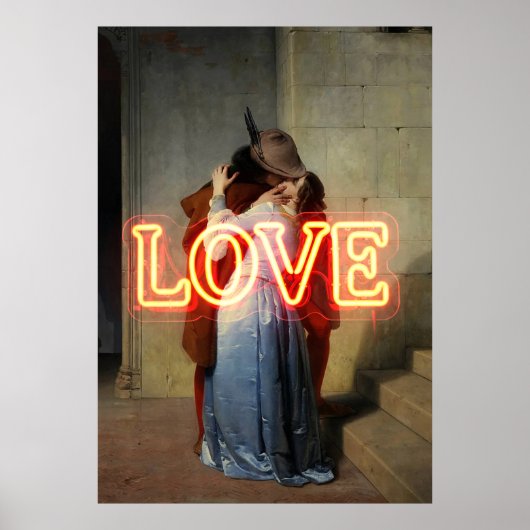 El Bacio Remix – Neon “LOVE” Muurkunst & Merchandi Poster (Voorkant)