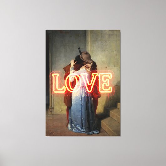 El Bacio Remix – Neon “LOVE” Wall Art & Merch Canvas Afdruk (Voorkant)