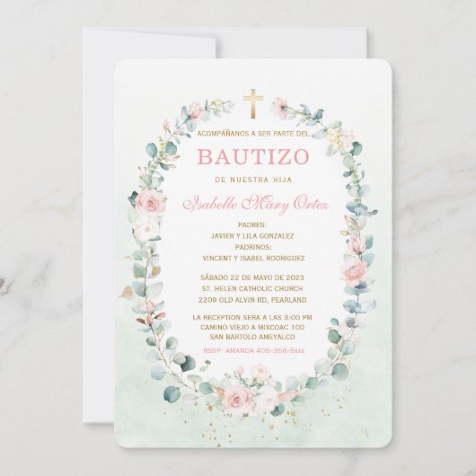 El Bautizo invitación de nuestra hi Kaart (Voorkant)