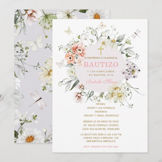 El Bautizo y Primer Añito de nuestra hija Kaart (Voorkant / Achterkant)