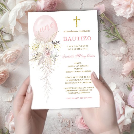 El Bautizo y Primer Añito invitación de nuestra hi Kaart