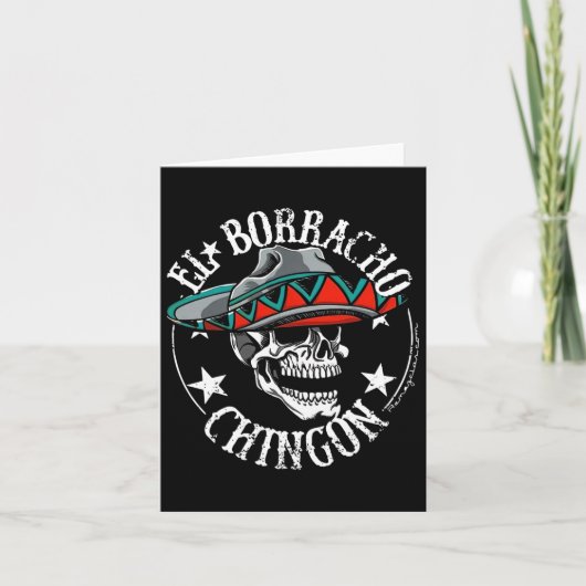 El Borracho Chingon Mexicaanse Suikerschedel Cinco Kaart (Voorkant)
