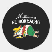 El Borracho Tacos Grappig Drink Humor Ronde Sticker (Voorkant)