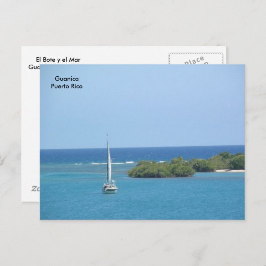El Bote en el Mar Briefkaart (Voorkant / Achterkant)