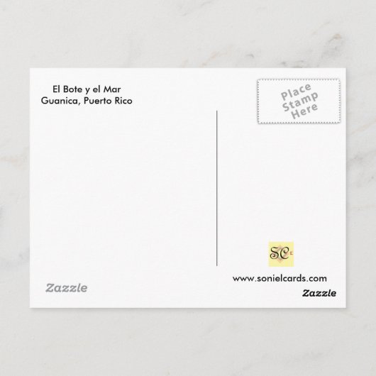 El Bote en el Mar Briefkaart (Achterkant)