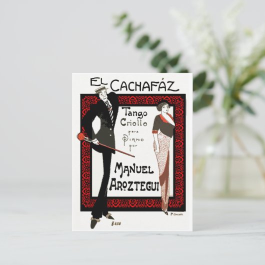 El Cachafaz Tango Briefkaart (Staand voorkant)