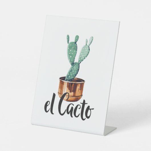 El Cactus Reclamebord Met Voetstuk (Voorkant)