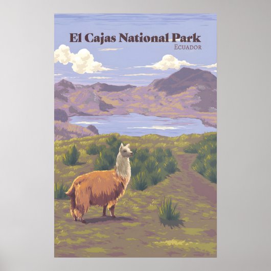 El Cajas Nationaal Park Ecuador Reisposter Poster (Voorkant)