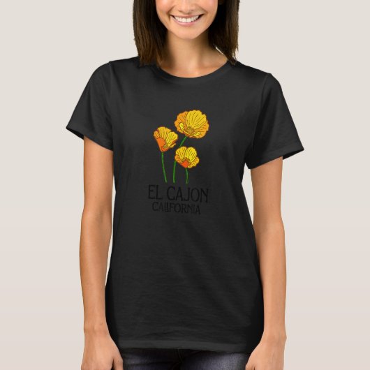 El Cajon California, Poppy Flower State City T-shirt (Voorkant)
