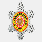 El Camino De Santiago 2011 Tin Sneeuwvlok Ornament (Rechts)