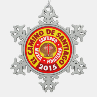 El Camino De Santiago 2015 Tin Sneeuwvlok Ornament