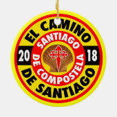 El Camino De Santiago 2018 Keramisch Ornament (Achterkant)