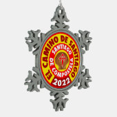 El Camino de Santiago 2022 Tin Sneeuwvlok Ornament (Links)