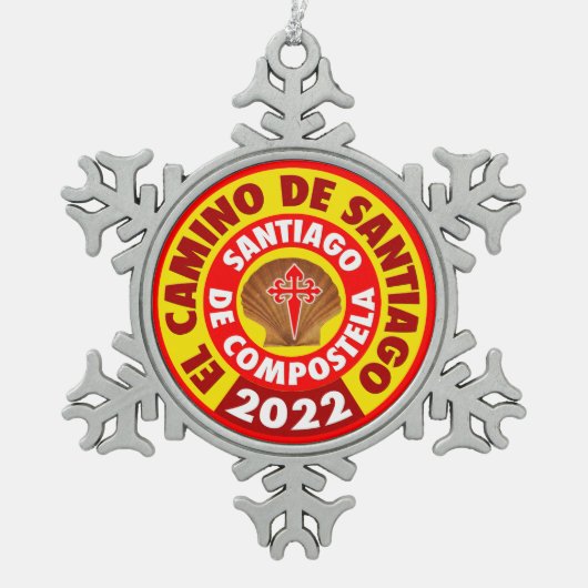 El Camino de Santiago 2022 Tin Sneeuwvlok Ornament (Voorkant)