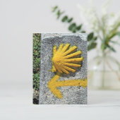 El Camino de Santiago de Compostela, Spanje, schel Briefkaart (Staand voorkant)