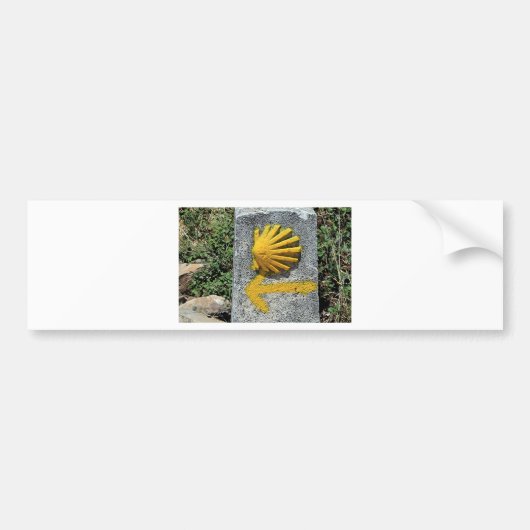 El Camino de Santiago de Compostela, Spanje, schel Bumpersticker (Voorkant)